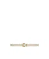 Saint Laurent Cassandre Leather Belt In Nude
