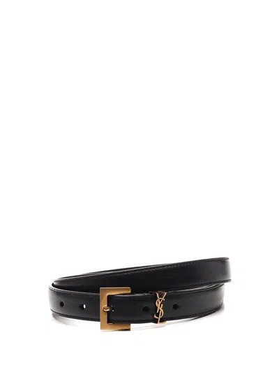 Saint Laurent Ysl Logo Belt Shoulder Bags Black