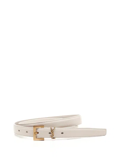 Saint Laurent Ysl Logo Belt Shoulder Bags White