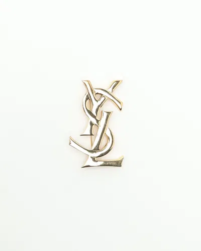 Saint Laurent Ysl Logo Brooch In Gold