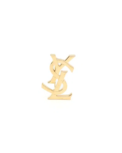 Saint Laurent Ysl Logo Brooch In Gold