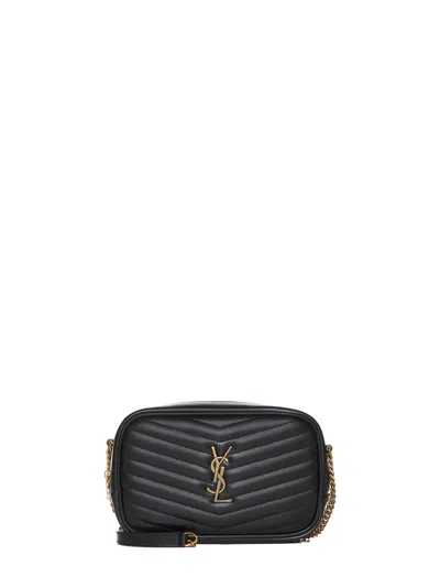 Saint Laurent Ysl Logo Leather Camera Mini Bag In Pattern