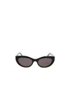 Saint Laurent Ysl Logo-plaque Cat-eye Sunglasses In Gray