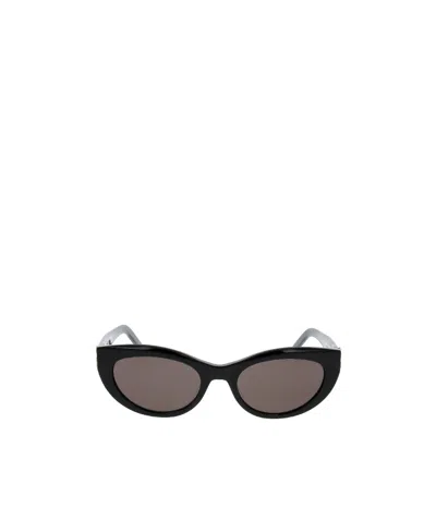 Saint Laurent Ysl Logo-plaque Cat-eye Sunglasses In Gray