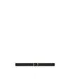 Saint Laurent Ysl Logo-plaque Leather Belt In Black