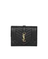 Saint Laurent Ysl Logo-plaque Quilted Purse In Black