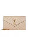 Saint Laurent Ysl Logo Quilted Leather Wallet On Chain Bag