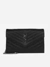 Saint Laurent Cassandra Envelope Chain Wallet Bag In Black