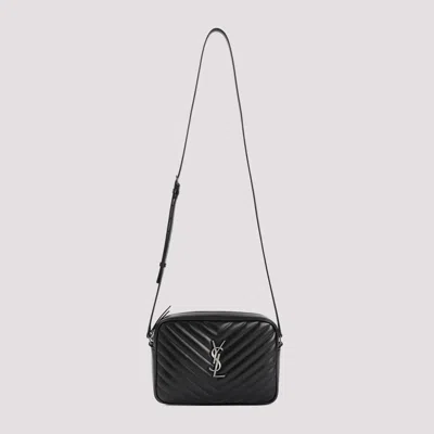Saint Laurent Ysl Matelassé Leather Shoulder Bag In Black