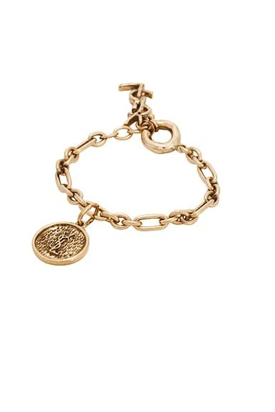 Saint Laurent Ysl Medal Bracelet In Gold