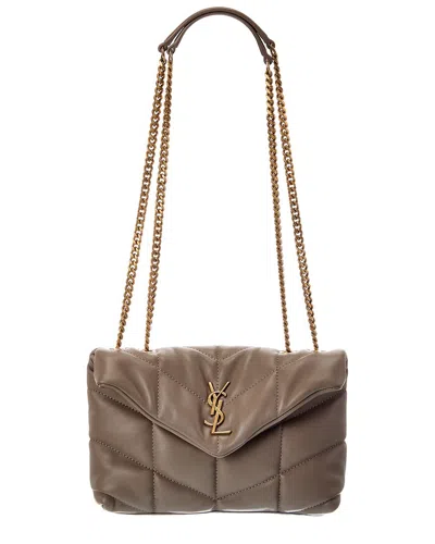 Saint Laurent Ysl Mini Leather Shoulder Bag In Brown