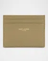 Saint Laurent Ysl Monogram Card Case In Quilted Smooth Leather