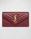 Saint Laurent Ysl Monogram Large Envelope Flap Wallet In Smooth Leather