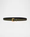 Saint Laurent Ysl Monogram Leather Belt