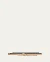 Saint Laurent Ysl Cintura Leather Belt In Dark Beige/bronze