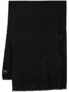 Saint Laurent Ysl Monogram-pattern Scarf In Black
