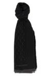 Saint Laurent Ysl Monogram Scarf In Black