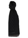 Saint Laurent Ysl Monogram Scarf Scarves And Foulards Black In Black