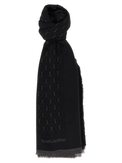 SAINT LAURENT YSL MONOGRAM SCARF