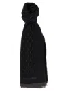Saint Laurent Ysl Monogram Scarf Scarves And Foulards Black In Black