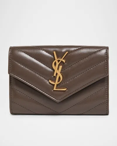 Saint Laurent Ysl Monogram Small Flap Wallet In Smooth Leather