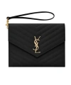 Saint Laurent Ysl New Pouch Monogram Clutch Bag In Black