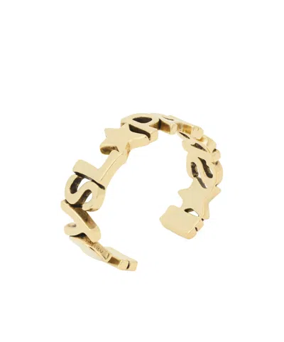 Saint Laurent Ysl Paris Cuff In Metal In Gold