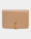 Saint Laurent Ysl Passport Holder In Calfskin In Dk Toffee