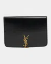 Saint Laurent Ysl Passport Holder In Calfskin In Nero