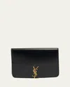 Saint Laurent Ysl Passport Holder In Calfskin In Nero