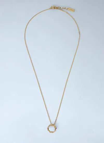 Saint Laurent Ysl Pendant Necklace In Gold
