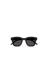 Saint Laurent Ysl-plaque Square-frame Sunglasses In Black