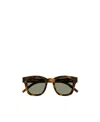 Saint Laurent Ysl-plaque Square-frame Sunglasses In Black