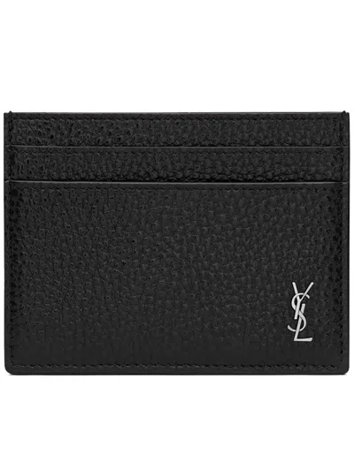 Saint Laurent Ysl Pm Wallet In Black