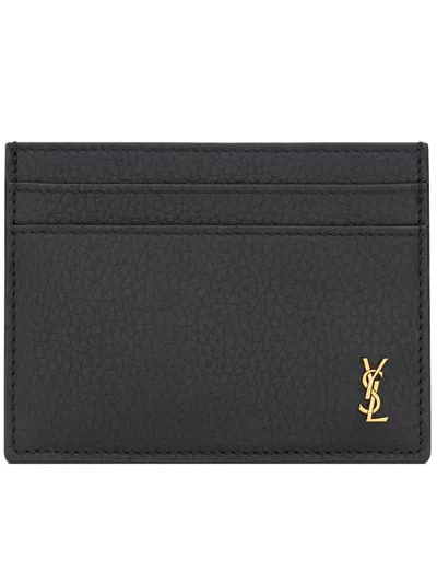 Saint Laurent Ysl Pm Wallet In Black