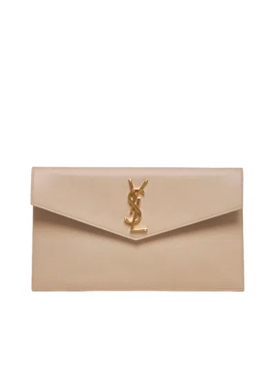 Saint Laurent Ysl Pouch Medium In Sand