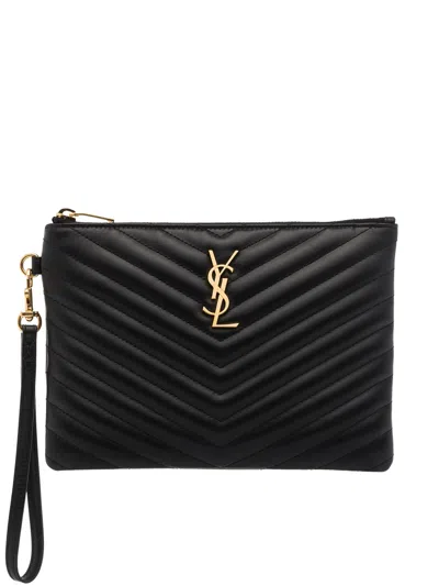 Saint Laurent Ysl Pouch Monogramm New Jol In Black