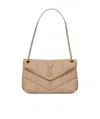Saint Laurent Loulou Puffer Small Quilted Leather Shoulder Bag In Nude