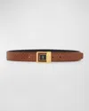 Saint Laurent Ysl Python Leather Belt In Brown
