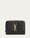 Saint Laurent Ysl Quilted Bifold Compact Wallet