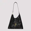 Saint Laurent Black Raffia Shopping Bag In Black