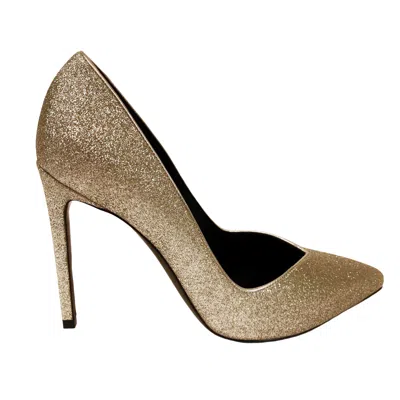 Pre-owned Saint Laurent Ysl  Women's Gold Glitter High-heel Pumps Heels 457725 36