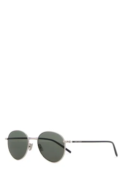 Saint Laurent Silver Metal Sl 865 Sunglasses In Metallic