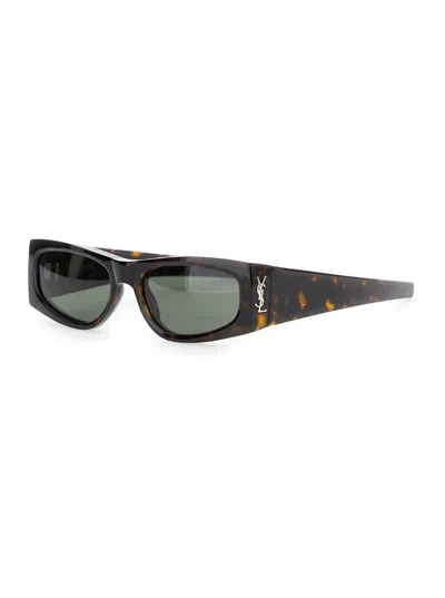 Saint Laurent 'ysl Sl M140' Brown Sunglasses With Cassandre In Tortoiseshell Acetate Woman