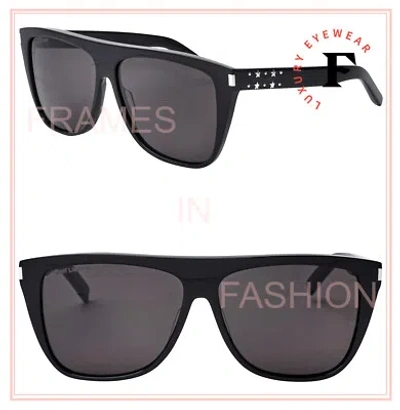 Pre-owned Saint Laurent Ysl Sl1 23 Black Metal Star Stud Rock Unisex Sunglasses Sl-1 In Gray