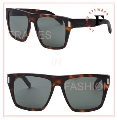 Pre-owned Saint Laurent Ysl Sl424 003 Brown Green Rectangular Unisex Sunglasses 424 56mm