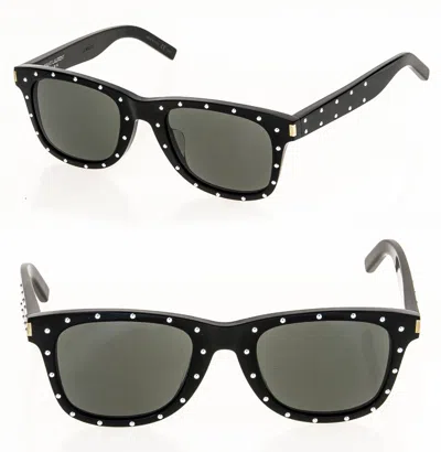 Pre-owned Saint Laurent Ysl Sl51f 017 Black Metal Stud Classic Sunglasses Unisex 51 Sl51 In Gray