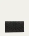 Saint Laurent Ysl Small Envelope Leather Wallet On Chain In Noir