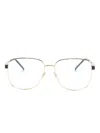 Saint Laurent Ysl Square-frame Glasses In 003 Gold