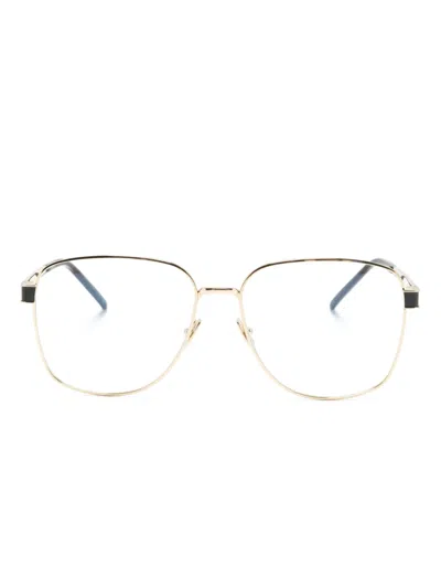 Saint Laurent Ysl Square-frame Glasses In 003 Gold
